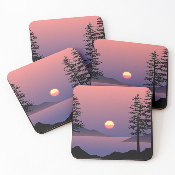 Item preview, Beautiful Sunset Scene With Pine Tree designed and sold by JTS STORE.