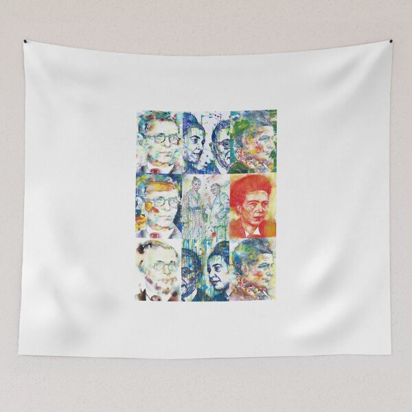 Item preview, SARTRE and SIMONE DE BEAUVOIR collage painting .1 designed and sold by lautir.