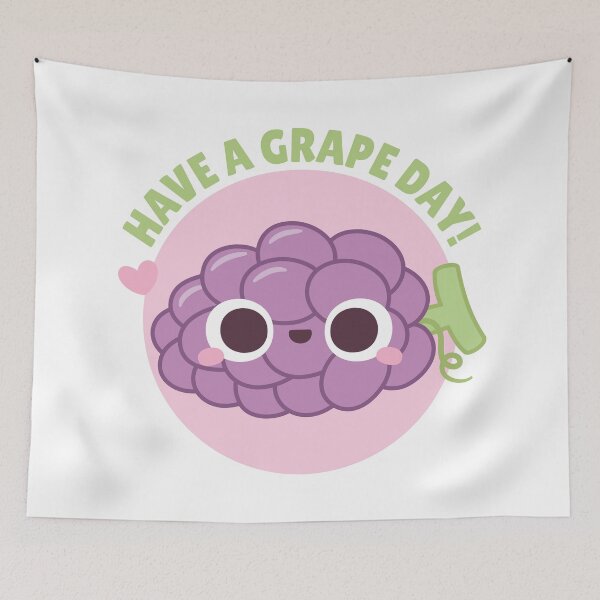 Item preview, Cute Have A Grape Day Pun Doodle designed and sold by rustydoodle.