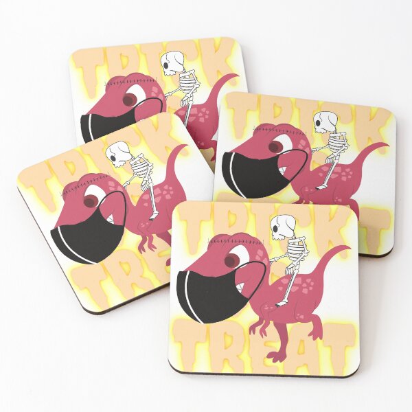Item preview, Halloween Trick or Treat Skeleton Dinosaur Print designed and sold by ChartGifts.