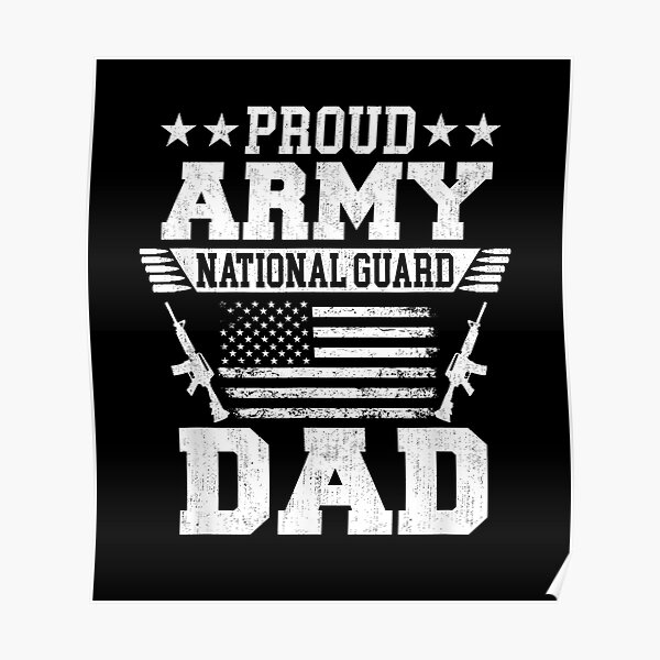 Proud Army National Guard Dad Sticker - Patriotic American Flag Vinyl Decal 5 Inch