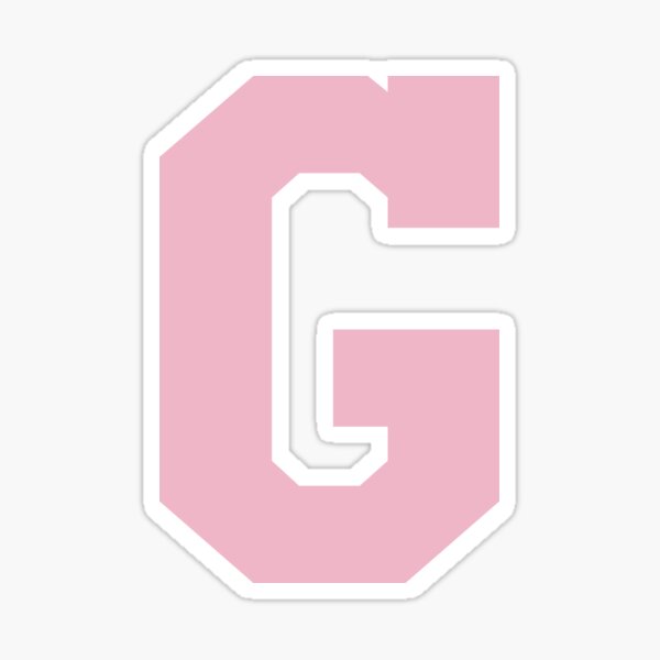 Aperçu de l'œuvre Alphabet, Rose G, Lettre sportive G créée et vendue par TheCultStuff.