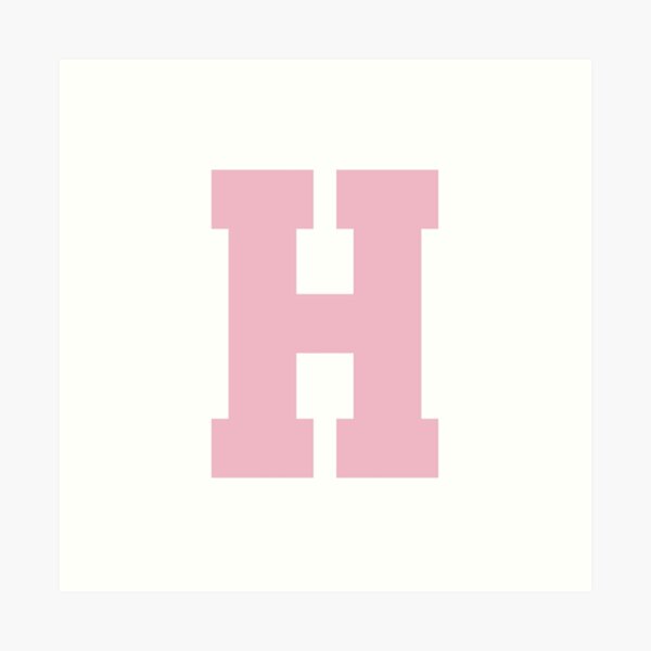 Letter H Print, Blush Pink Floral Letters, Alphabet Print, Letter