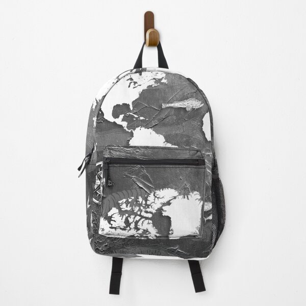 Item preview, world map blacka and white sea life #map designed and sold by JBJart.
