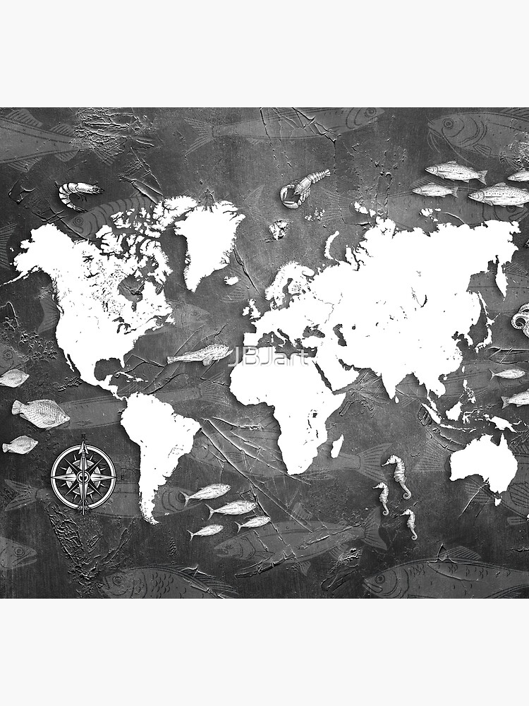 World Map Blacka And White Sea Life #map Socks