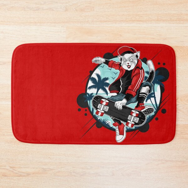 Item preview, Fierce cat on skateboard in red designed and sold by urban-color.