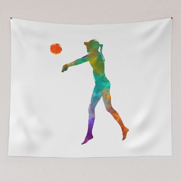 Item preview, Woman beach volley ball player 02 in watercolor designed and sold by paulrommer.