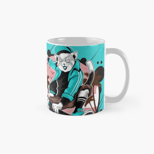 Item preview, Fierce cat on skateboard in cyan designed and sold by urban-color.