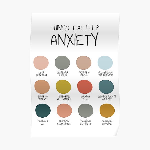 Anxiety Self-help Therapy Counselor Psychologist Mental Health Self-care Office Decor Poster