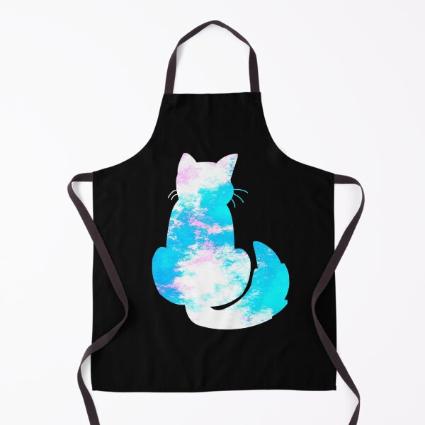 Item preview, Sassy Grumpy Abstract Blue White Pink Cat Silhouette designed and sold by WandererSpirit.
