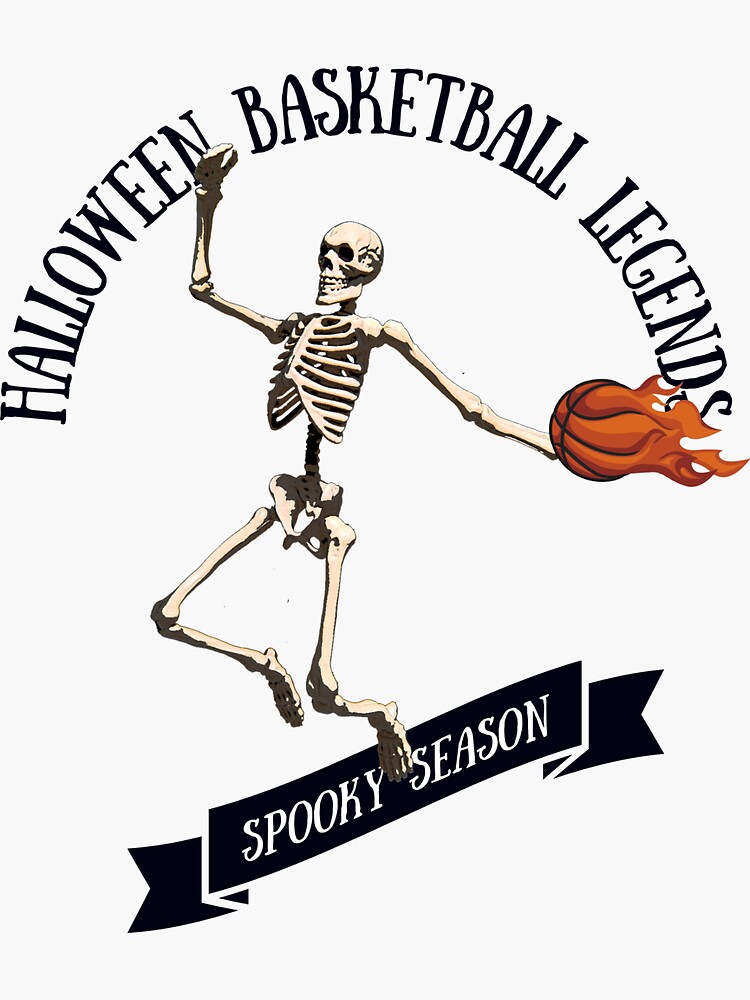 Pegatina «leyendas del baloncesto de halloween, baloncesto esqueleto ...