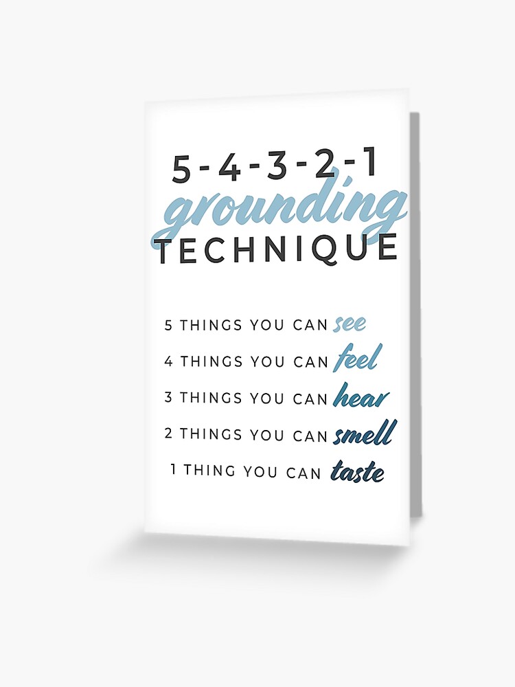 Grounding Breathing Technique Emotional Self Regulation 5 4 3 2 1 Anxiety Relief Mental Health Therapy Office Therapist Gift School Counselor Greeting Card By Therapytools Redbubble