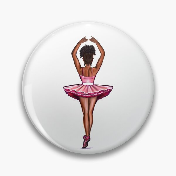 Item preview, African American ballerina in pink tutu - #012 brown skin ballerina designed and sold by Artonmytee.