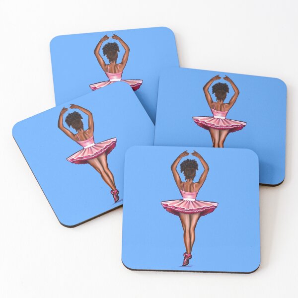 Item preview, African American ballerina in pink tutu - #012 brown skin ballerina designed and sold by Artonmytee.