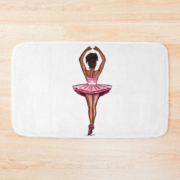Item preview, African American ballerina in pink tutu - #012 brown skin ballerina designed and sold by Artonmytee.