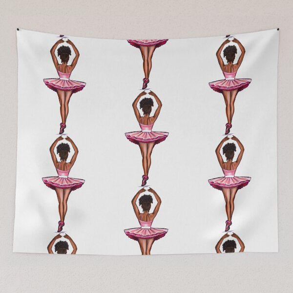 Item preview, African American ballerina in pink tutu - #012 brown skin ballerina designed and sold by Artonmytee.