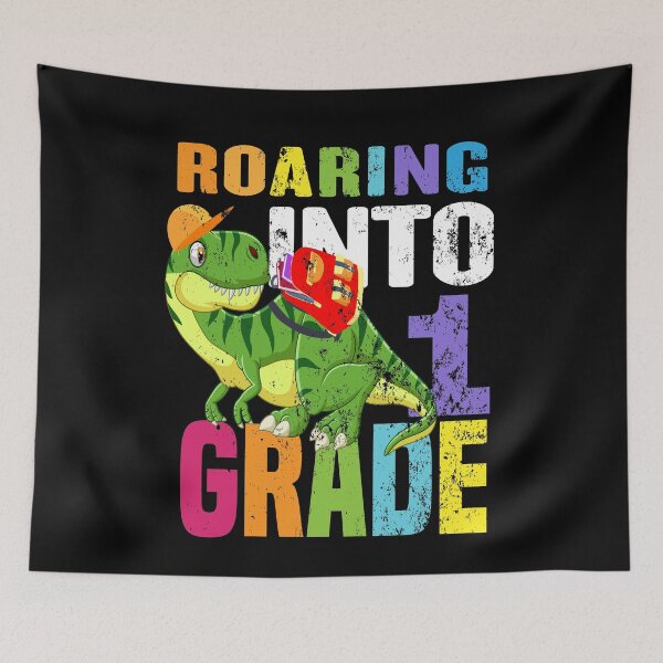 Item preview, roaring into first grade magical funny saying for back to school for kids for son for brother  designed and sold by mydreamcatcher.
