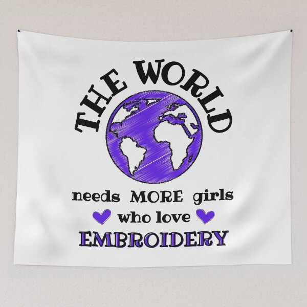 Item preview, The world needs more girls who love embroidery   designed and sold by TheGreenGoat.