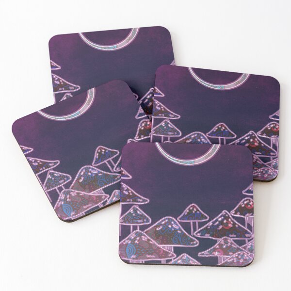 Item preview, Bloody Shining Crescent Moon and Mushrooms designed and sold by Natalie Viola .