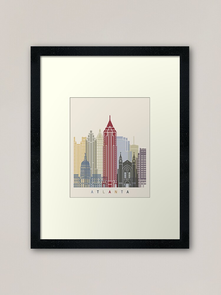 Alternate view of Atlanta skyline poster Framed Art Print