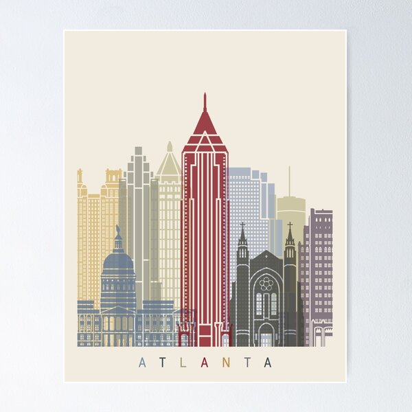 Vista previa del artículo con la obra «Cartel del horizonte de Atlanta», diseñado y vendido por paulrommer.