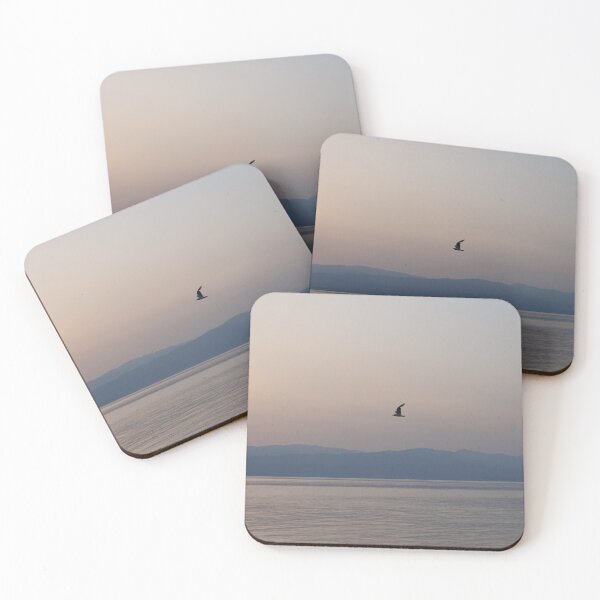 Item preview, single gull at sunset Lake Ohrid designed and sold by distracted.