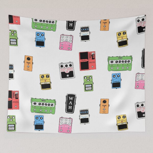 Item preview, GUITAR PEDALS Sticker Pack / All Over Print / Mug Recording Studio Engineer Guitarist Gear Foot Effect Pedals Music Illustration Mug Sticker T-Shirt Etc... designed and sold by blueversion.