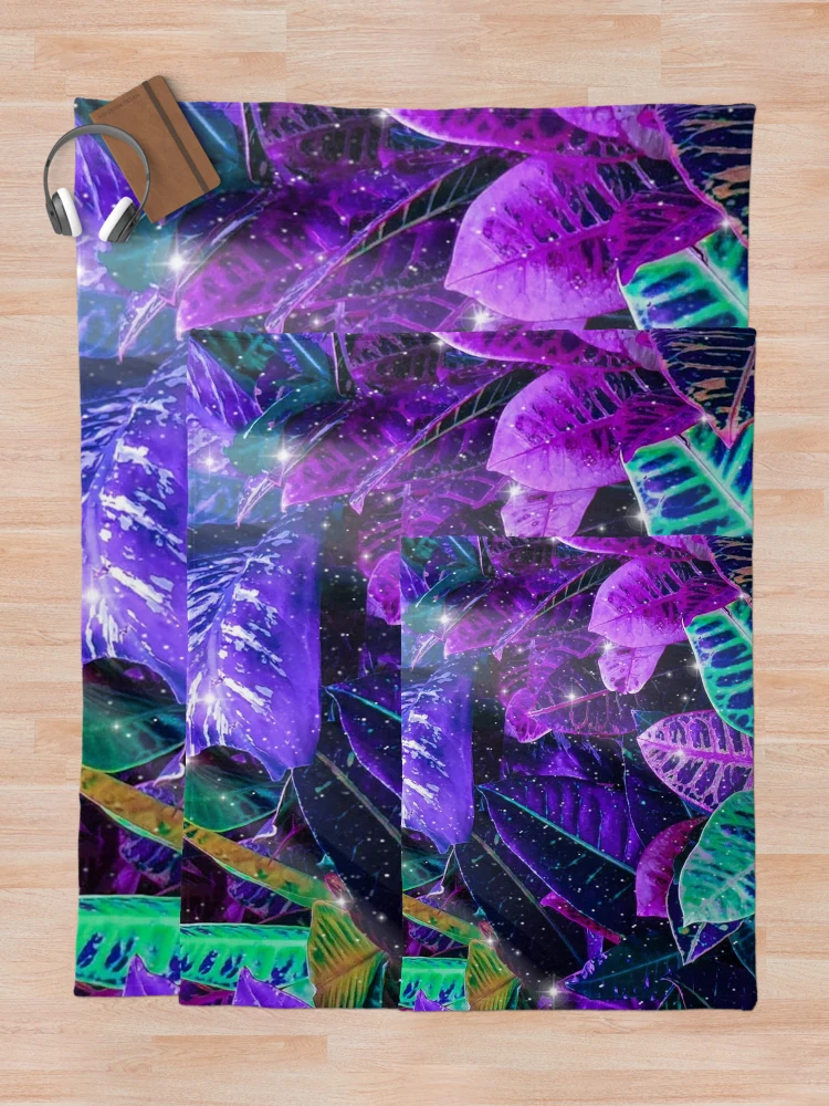 Thumbnail 5 of 6, Throw Blanket, Colorful Plants designed and sold by Elysian Vision.