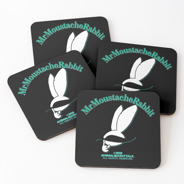 Item preview, Movember Mr Moustache Rabbit Special Edition (on Black) designed and sold by ANIMALSDONTTALK.
