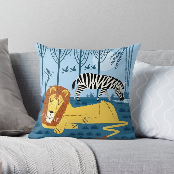 Whilst The Lion Sleeps Throw Pillow