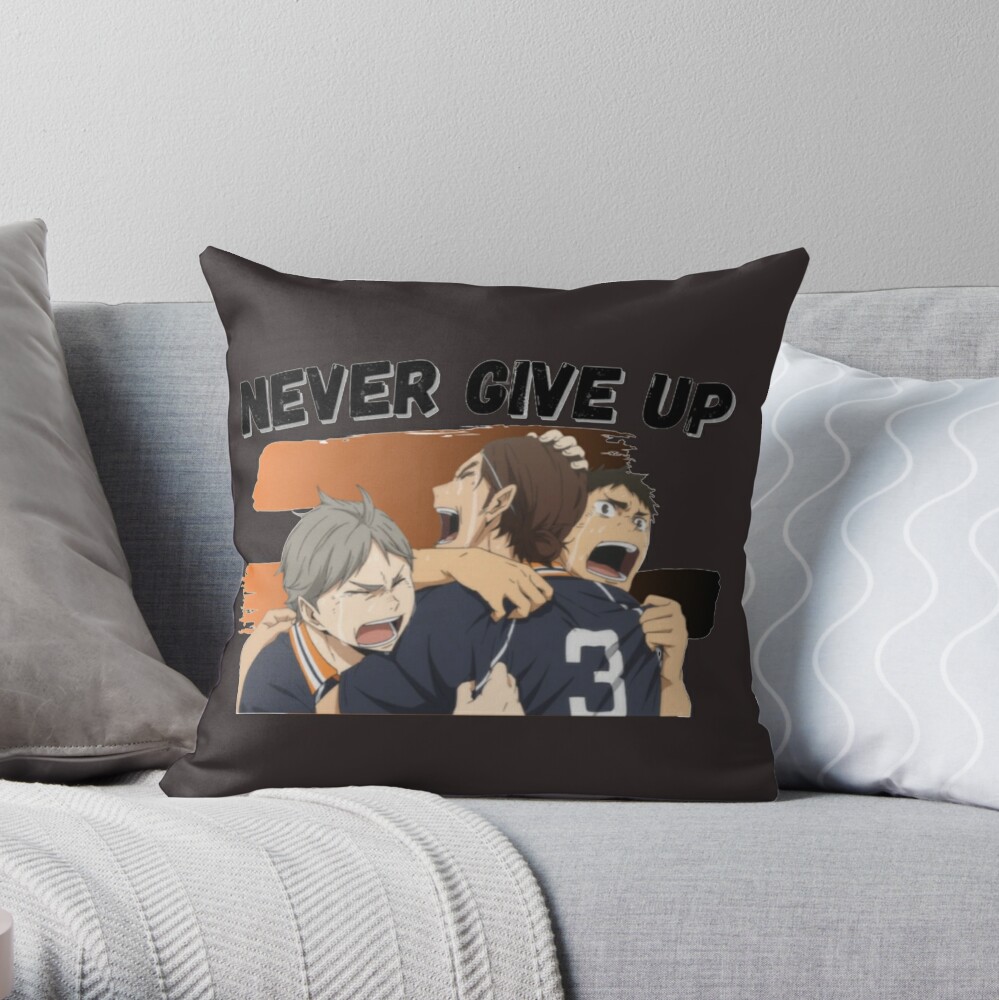 Buy Now Never give up ! You can do it (Haikyuu !!) Throw Pillow by BaoHome TP-CAU3YXDB
