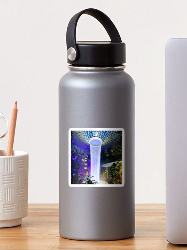 Thumbnail 1 of 3, Sticker, Singapore Jewel Changi Airport Indoor Waterfall designed and sold by HappinessShop.