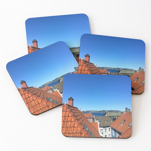 Item preview, Scandinavian Houses Roof Top with Blue Sea View designed and sold by Happiness Creators.