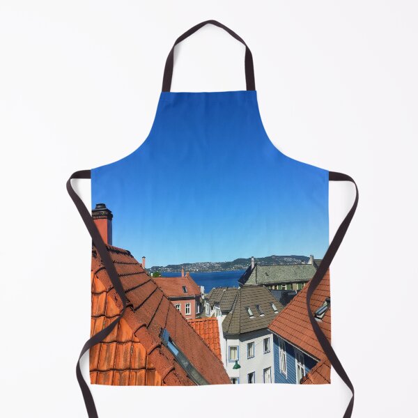 Item preview, Scandinavian Houses Roof Top with Blue Sea View designed and sold by Happiness Creators.