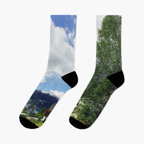 Item preview, Scandinavian Countryside with Houses and Flag designed and sold by Happiness Creators.