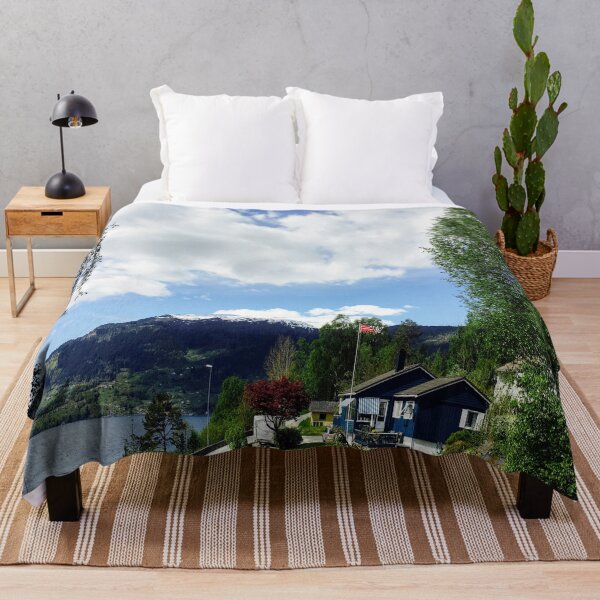 Item preview, Scandinavian Countryside with Houses and Flag designed and sold by Happiness Creators.