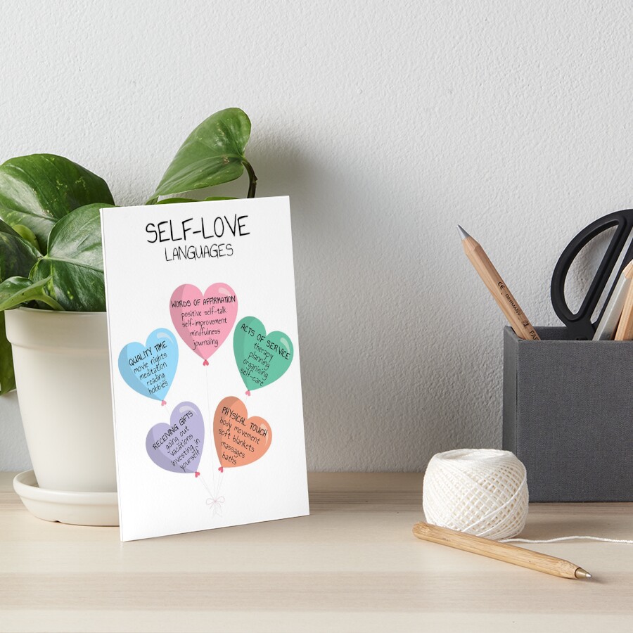 Counselor office decor mindfulness poster self esteem Therapy office decor Mental health poster self love poster Love languages poster
