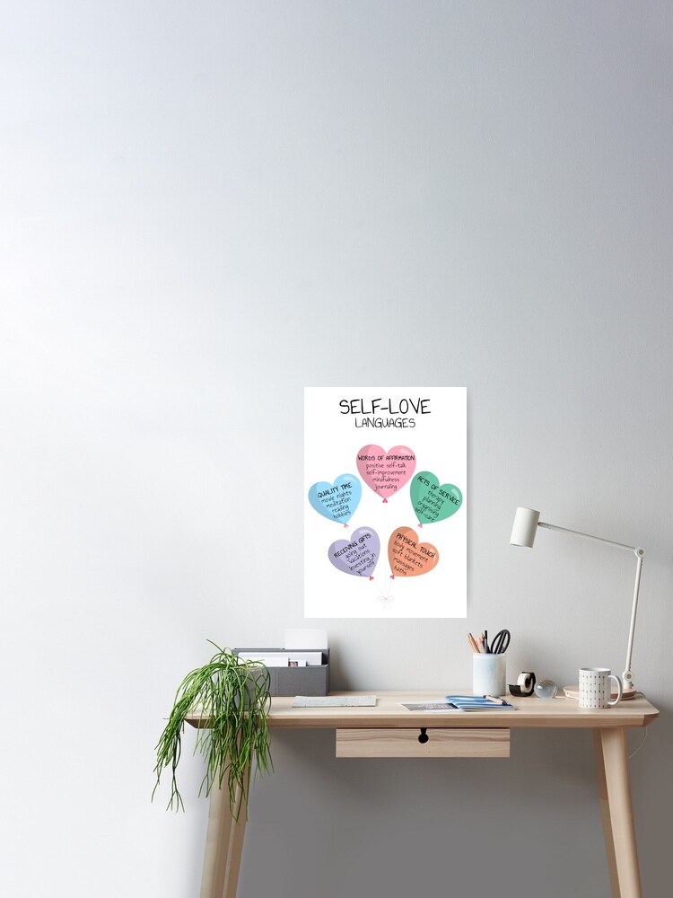 Counselor office decor mindfulness poster self esteem Therapy office decor Mental health poster self love poster Love languages poster