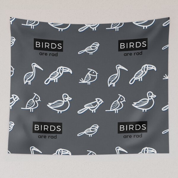 Item preview, birds are rad icon  pattern designed and sold by TheWaterBirds.