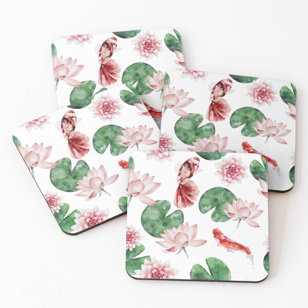 Item preview, Koi Fish  in Lily Pads Watercolor Pattern designed and sold by TheMinnie.