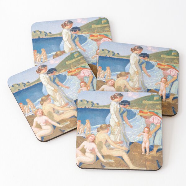 Item preview, Bathers in Perros Guirec (Baigneuses à Perros-Guirec) (ca.1909–1912) painting in high resolution by Maurice Denis. Original from The Public Institution Paris Musées. designed and sold by LenaShines.