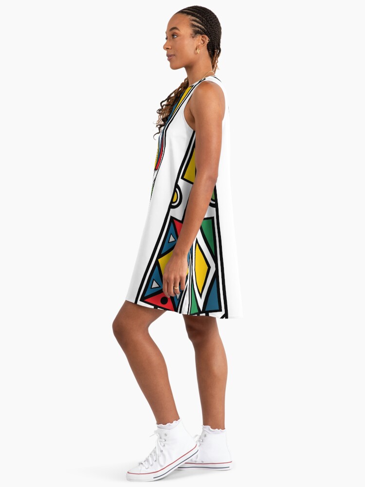 Ndebele Fashion Tribal Pattern | Style Art For Tribe In Southern Africa 2021 A-Line Dress