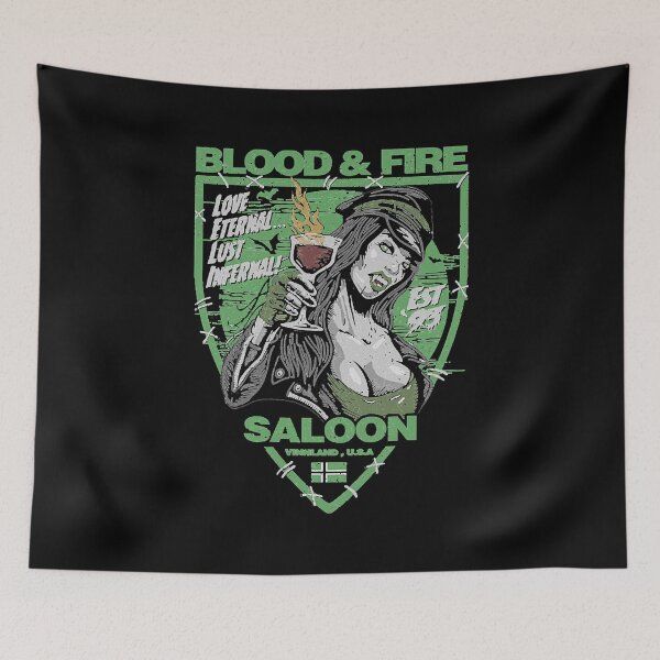 Item preview, Type O Negative Blood Fire Saloon Front And Back Green The Popular Child's Band Has Long Hair To Show The Rock Style That Is Loved By The Audience designed and sold by typenegativenic.