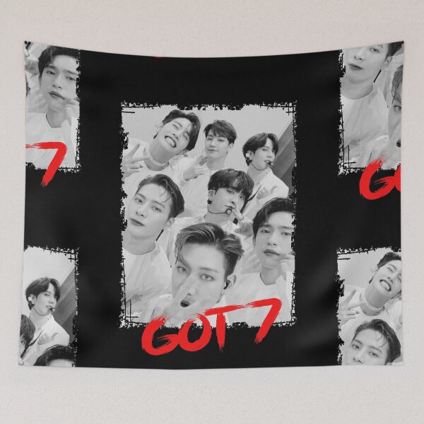 Item preview, GOT7 Kpop Group Members black and white Korean Kpop RGB Color Design designed and sold by Piosenka Art.