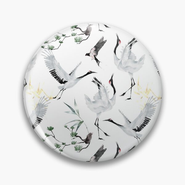 Item preview, Red Crown Crane Watercolor Pattern designed and sold by TheMinnie.