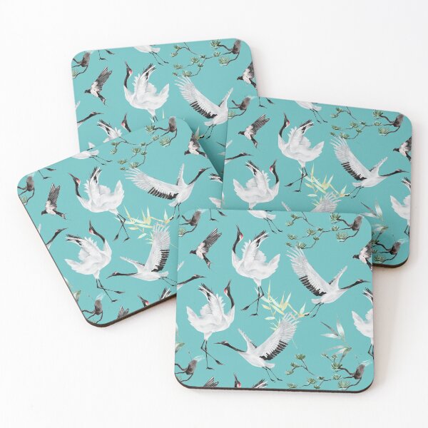 Item preview, Red Crown Crane Watercolor Pattern designed and sold by TheMinnie.