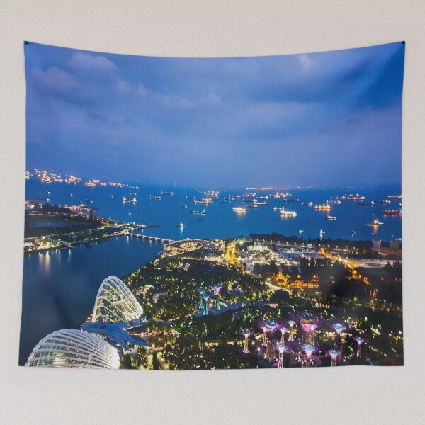 Item preview, Singapore Skyline Night View with Supertree Grove designed and sold by Happiness Creators.