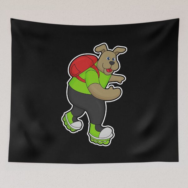 Item preview, Dog as Skater with Inline skates & Backpack designed and sold by Snabdesign84.