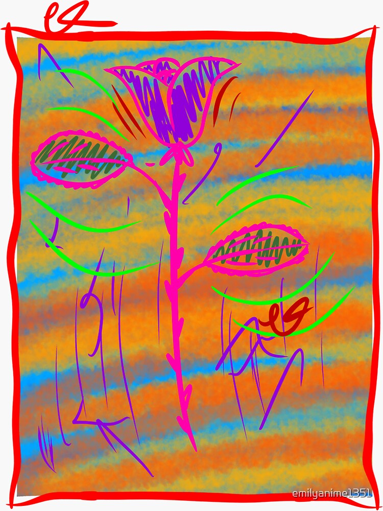 "Abstract neon Rose street wear " Sticker for Sale by emilyanime1351