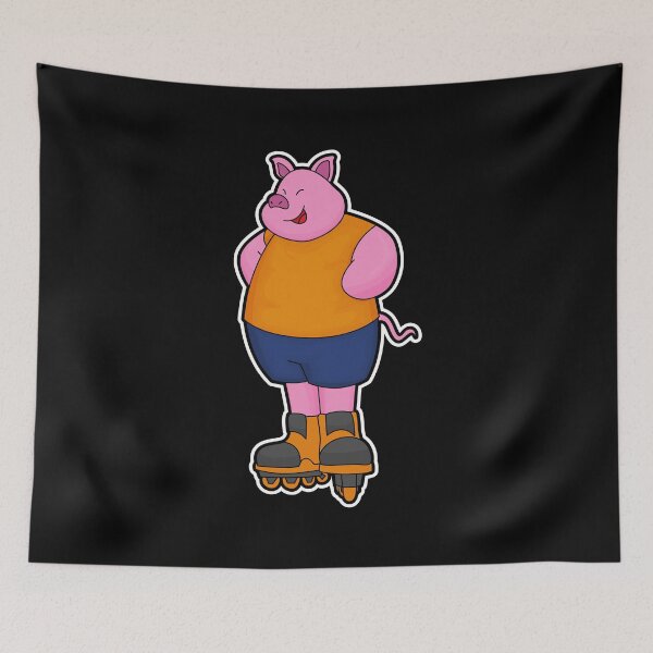 Item preview, Pig as Skater with Inline skates designed and sold by Snabdesign84.
